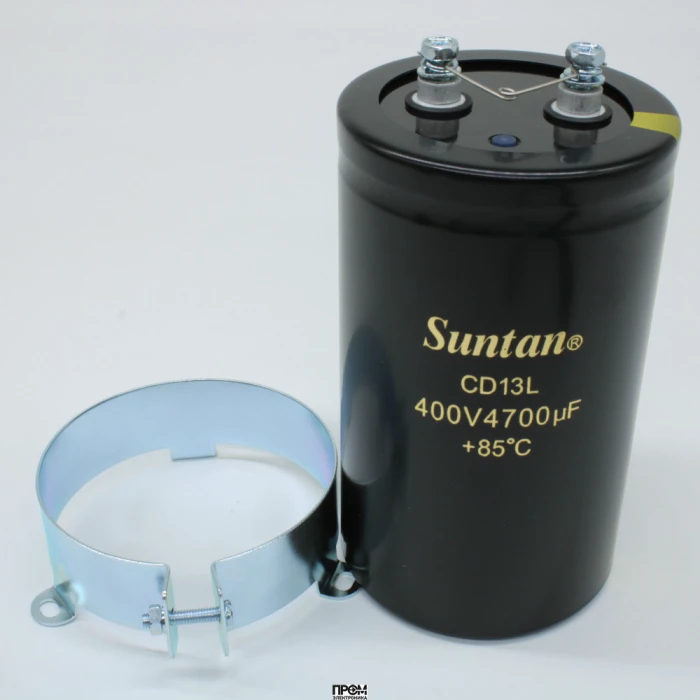 TS13EF2G472MSB000R, Алюминиевый электролитический конденсатор 400В 4700µF 85°C 12000h. В комплект поставки конденсаторов, произведённых после 01.12.2018, гайки/шайбы не входят