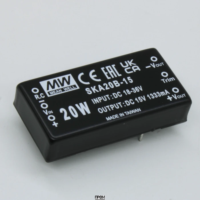 SKA20B-15, Преобразователь DC/DC, на печатную плату, 20 Вт
