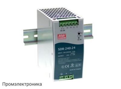 SDR-240-24 - блок питания AC-DC на DIN-рейку 240Вт