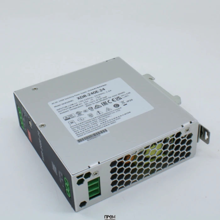 XDR-240E-24, Преобразователь AC-DC на DIN-рейку 240Вт, выход 12В/20A, рег. вых 12…15В, вход 85…264В AC, 47…63Гц /120…370В DC, изоляция 4000В AC, 40х125,2х116мм, -40…+70°С