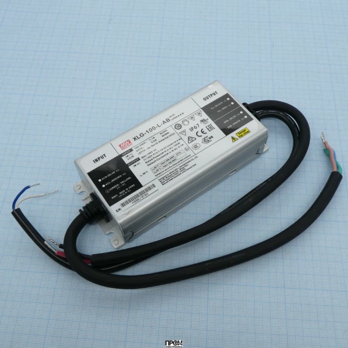 XLG-100-L-AB, AC-DC, 100Вт, стабилизатор тока, IP67, вход 90…305В AC