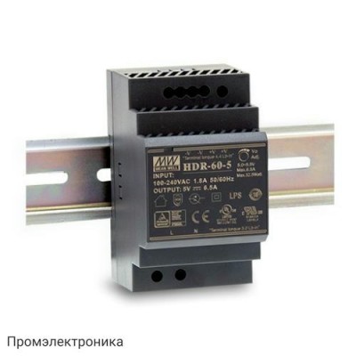 HDR-60-5 - блок питания AC-DC, 54Вт