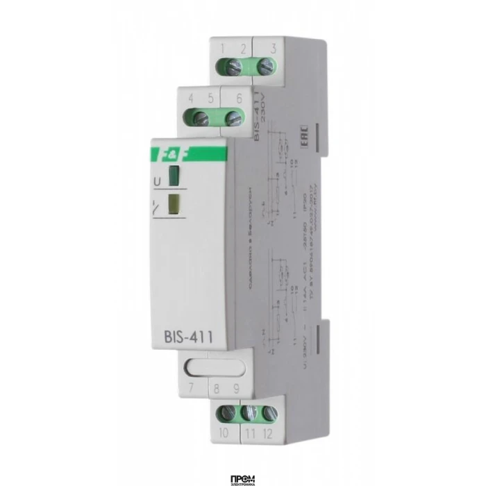 Реле импульсное BIS-411 (230В 16А 1Р монтаж на DIN-рейке 35мм) F&F EA01.005.001, Реле контроля