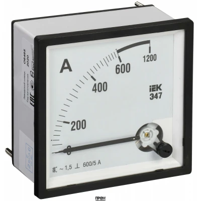 Амперметр Э47 72х72мм 600/5А кл. точн. 1.5 IPA10-6-0600-E, Амперметр встраиваемый