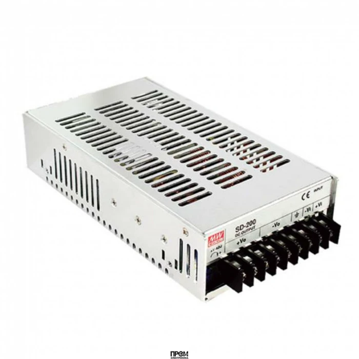 SD-200C-48, DC-DC, 200Вт, Uвх=36 - 72В, Uвых=48В/4.2А, изоляция 1500В DC, рег. Вых=43…53V, в кожухе 215х115х50мм, -20°С…+60°С