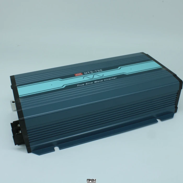 NTS-750-224EU, DC-AC, 750Вт, Рпик=1125Вт(10сек), Uвх=20…33В DC, Uвых=200/220/230/240В АС 50Гц, КГИ<3%, КПД 93%, изоляция 3000В AC, в кожухе 270х158х67мм, -25…+70°С, RS-232/RJ11, выход розетка EU