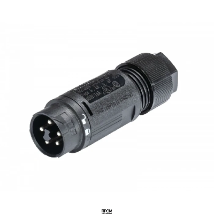 Разъем RST16I5 S S1 ZT6 SW, Вилочный разъем на кабель диам. 7,1-13 мм, IP68(69k), 5 полюсов, цвет: черный, номинальные характеристики: 250/400V+PE 16A, серия gesis RST MINI