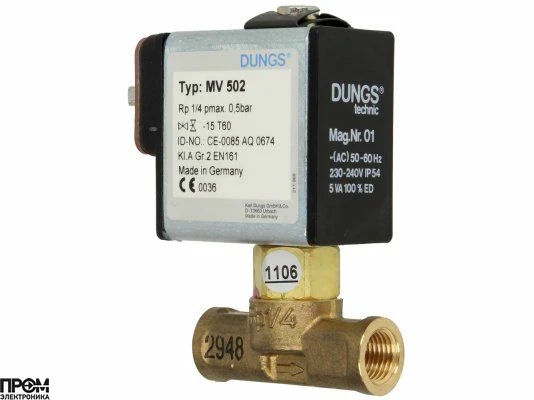 Электромагнитный клапан, одноступенчатый Dungs MV 502