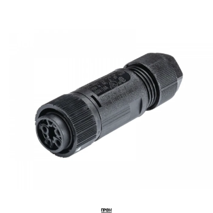 Разъем RST16I5/4S B1 ZT6 SW, Розеточный разъем на кабель диам. 7,1-13 мм, IP68(69k), 4 полюса, цвет: черный, номинальные характеристики: 250/400V+PE 16A, серия gesis RST MINI