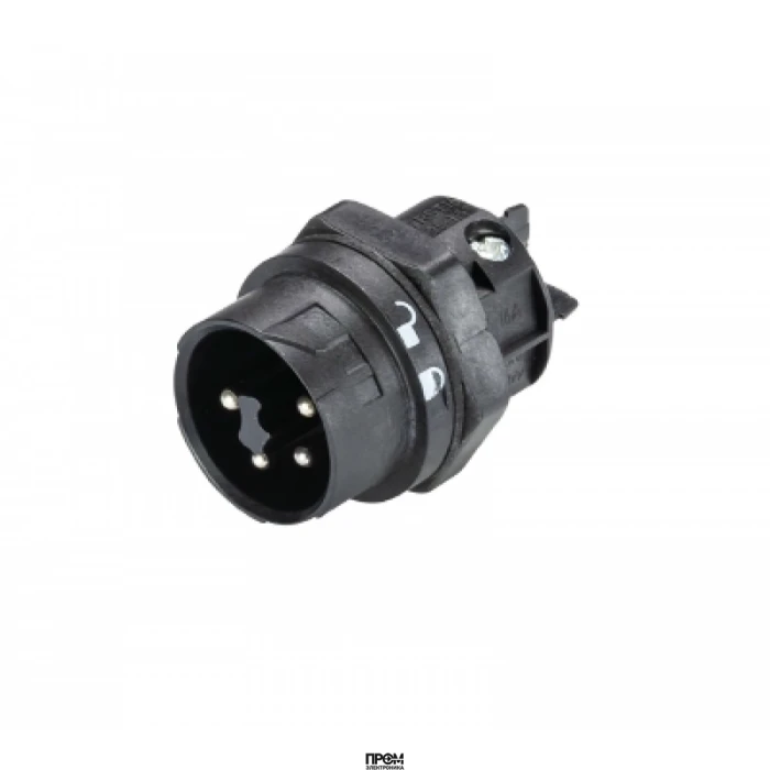Разъем RST16I5/4S S1 M03 SW, Вилочный разъем в панель М20, IP68(69k), 4 полюсов, цвет: черный, номинальные характеристики: 250/400V+PE 16A, серия gesis RST MINI