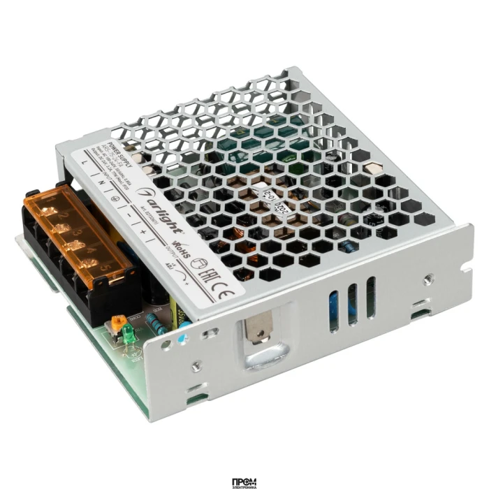 Блок питания ARS-75-24-FA (24V, 3.2A, 77W) 027326(1), Источник напряжения с гальванической развязкой для светодиодных изделий. Входное напряжение 100-240 VAC. Выходные параметры: 24 В, 3,2 А, 77 Вт. Встроенный PFC >0,5. Негерметичный алюминиевый сетчатый