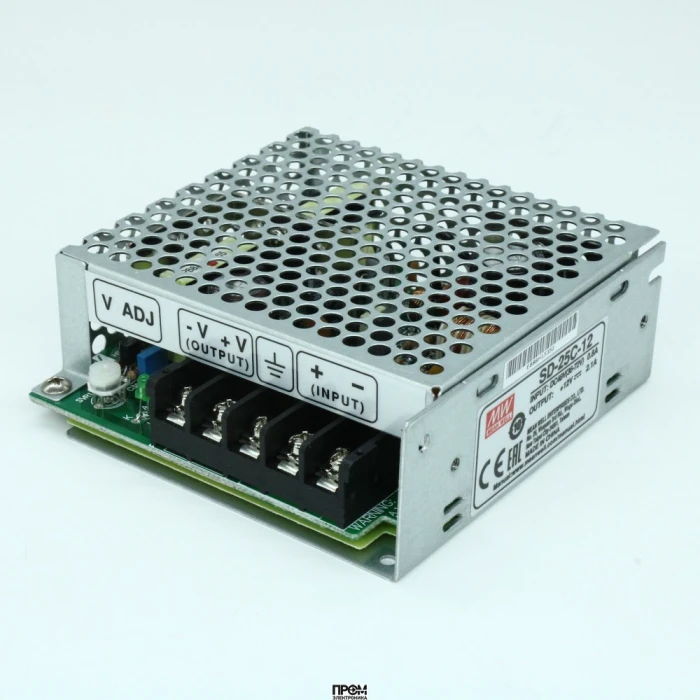 SD-25C-12, DC-DC, 25Вт, Uвх=36 - 72В, Uвых=12В/2.1А, изоляция 1500В DC, рег. Вых=±10%Uном, в кожухе 99х97х35мм, -10°С…+60°С