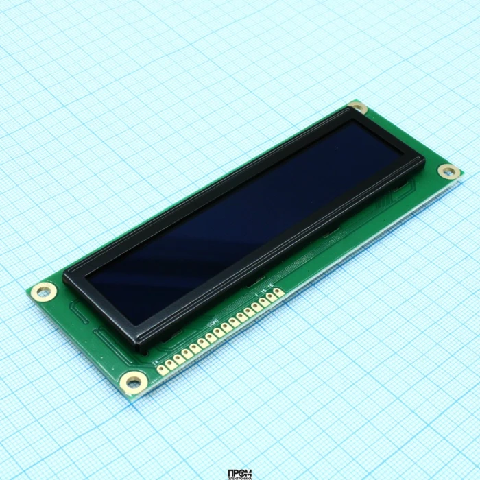 WEH001602HLPP5N00100, OLED символьный 16х2 (1602H), желтый, 8-битный паралл. интерфейс 6800, VDD = 5В, -40...+80С