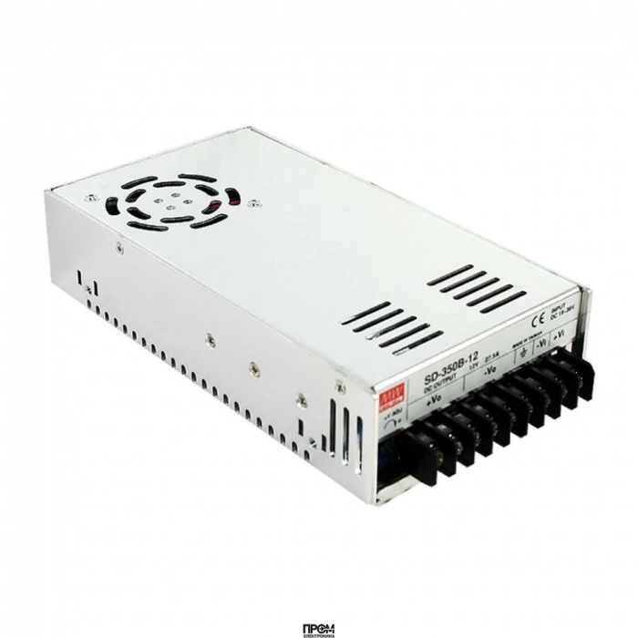 SD-350B-48, DC-DC, 350Вт, Uвх=19…36В, Uвых=48В/7.3А, изоляция 1500В AC, рег.вых 43…53В, в кожухе 215х115х50мм, -20°С…+60°С