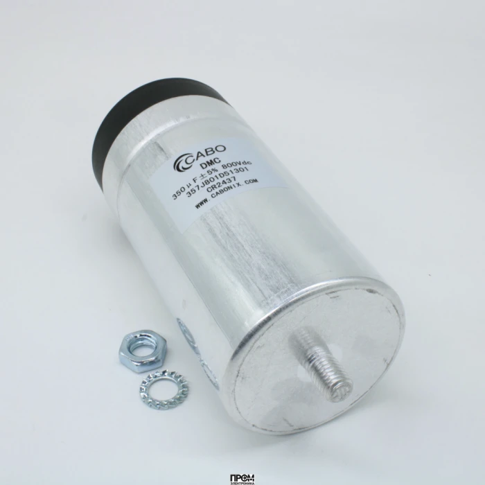 357J801D51301, Силовой плёночный конденсатор для DC цепей 800 В, 350 мкФ, 75A, размер 76*160 мм