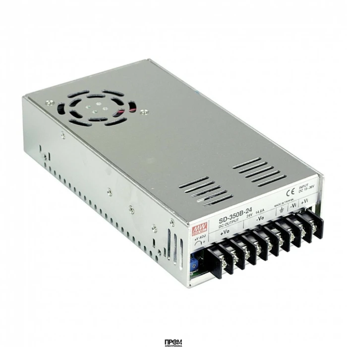 SD-350C-24, DC-DC, 350Вт, Uвх=36…72В, Uвых=24В/14.6А, изоляция 1500В AC, рег.вых 23…30В, в кожухе 215х115х50мм, -20°С…+60°С
