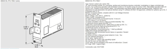 Топочный автомат Kromschroder PFU760LT 88650130