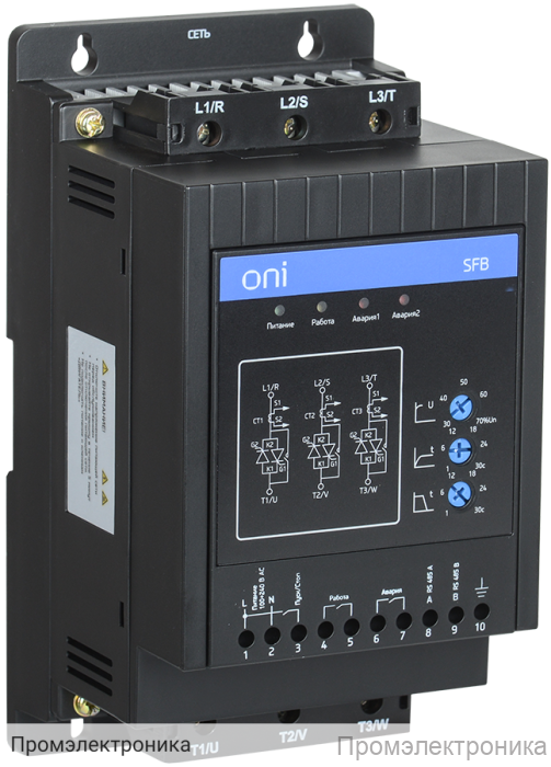 SFB 3Ф 380В 7,5кВт 15A Uупр 24В Modbus с выкл. ONI - устройство плавного пуска