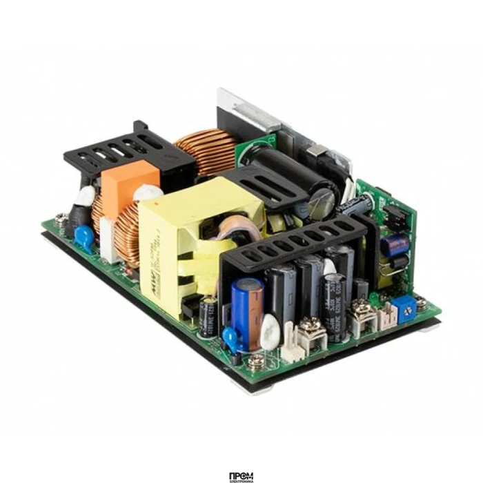 EPP-500-48, AC-DC, 321.6Вт (вент. 499.2Вт), ККМ, вход 80…264V AC, 47…63Гц /113…370В DC, выход 48В/6.7A (вент. 10.4А), рег. вых 45.6…50.4В, изоляция 3000В AC, открытая плата 127х76х40мм, -30…+70°С, доп. выход 12В/0.5А, выход SB 5В/1А