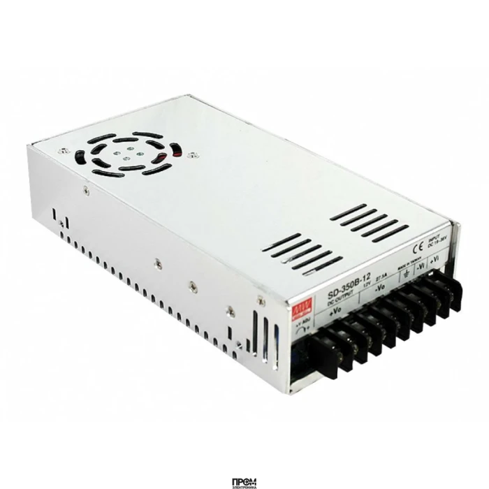 SD-350D-48, DC-DC, 350Вт, Uвх=72…144В, Uвых=48В/7.3А, изоляция 1500В AC, рег.вых 43…53В, в кожухе 215х115х50мм, -20°С…+60°С