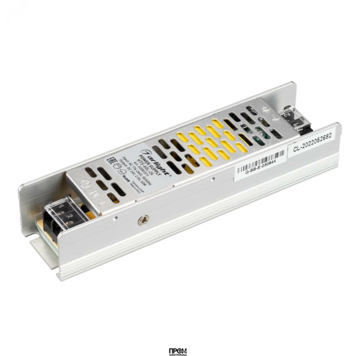 Блок питания HTS-60L-24 (24V, 2.5A, 60W) 020823(1), Источник напряжения с гальванической развязкой для светодиодных изделий. Входное напряжение 176-264 VAC. Выходные параметры: 24 В, 2,5 А, 60 Вт. Встроенный PFC >0,5. Негерметичный алюминиевый сетчатый ко