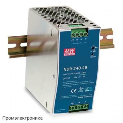 NDR-240-24 - блок питания AC-DC на DIN-рейку 240Вт