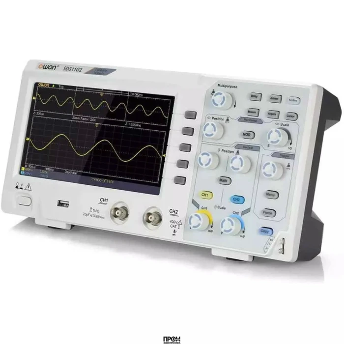 SDS1102, Настольный 2-х канальный осциллограф 100 МГц