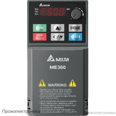 Преобразователи частоты Delta Electronics VFD5A5ME43ANNAA (2.2 кВт 3ф 380В) серии ME300