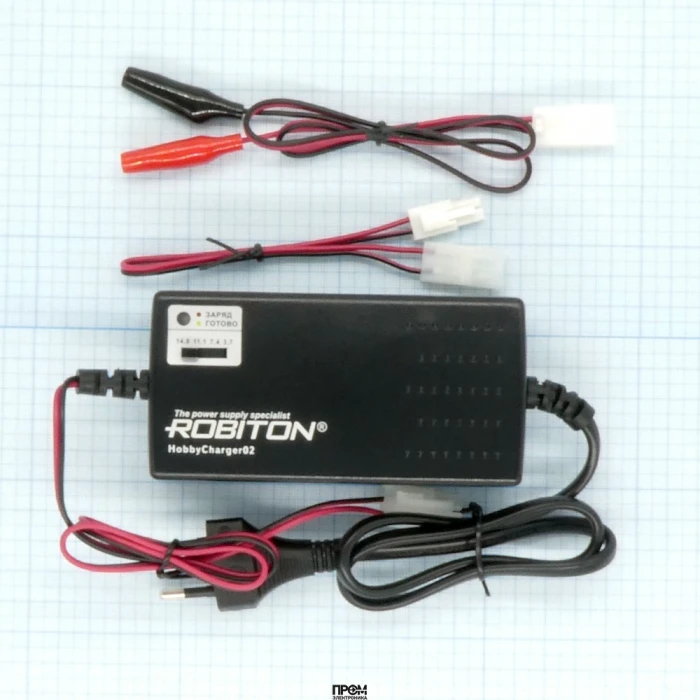 HobbyCharger02, Зарядное устройство (коннекторы Tamiya и зажимы типа "крокодил") для аккумуляторов, вход 220В AC