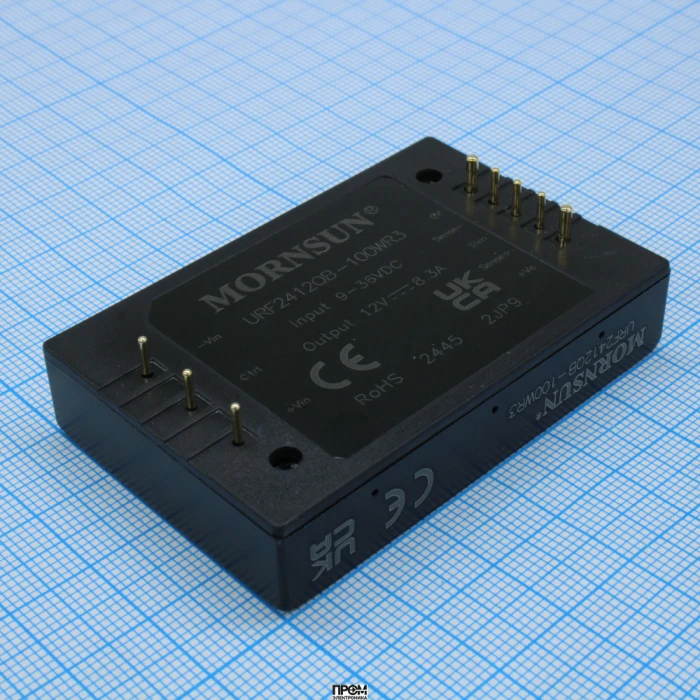 URF2412QB-100WR3, Преобразователь DC/DC мощность, Вт: 100 вход 24(9-36)В выход 12В/8.3А изоляция: 2250В
