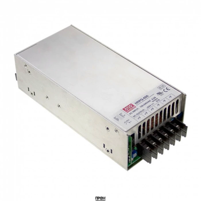 HRP-600-48, AC-DC, 624Вт, ККМ, вход 85…264В AC/47…63Гц/120…370В DC, выход 48В/13А, рег.вых: 40.8…55.2В, изоляция 3000В AC, в кожухе 218х105х63.5мм, -40…+70°С
