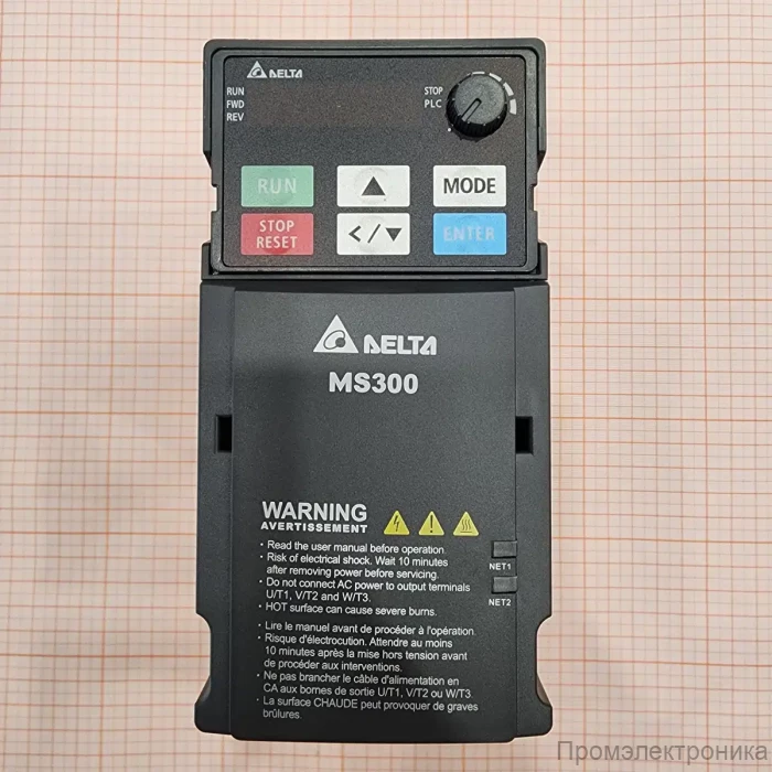 Преобразователи частоты Delta Electronics VFD2A8MS21AFSAA (0.37кВт 1ф 230В) серии MS300