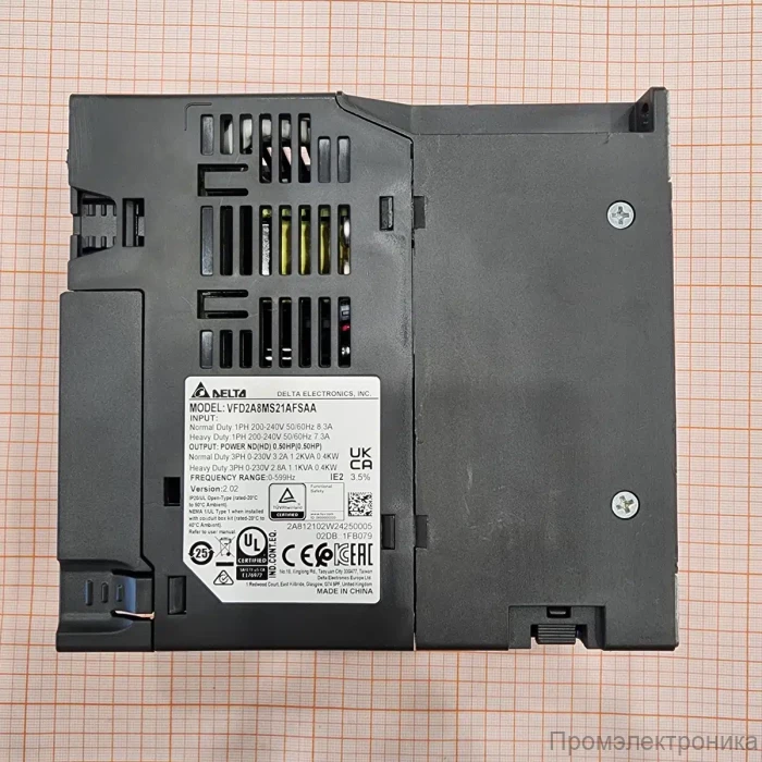 Преобразователи частоты Delta Electronics VFD2A8MS21AFSAA (0.37кВт 1ф 230В) серии MS300
