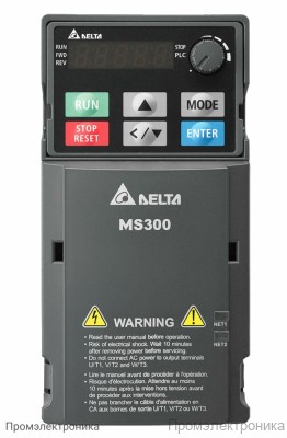 Преобразователи частоты Delta Electronics VFD1A5MS43AFSAA (0.37кВт 3ф 400В) серии MS300