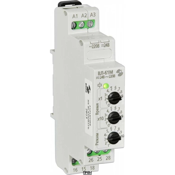 Реле времени ВЛ-61М 24В AC-DC/220В AC 10 режимов 0.1с.9.9ч A8223-76911366, Реле времени, таймер