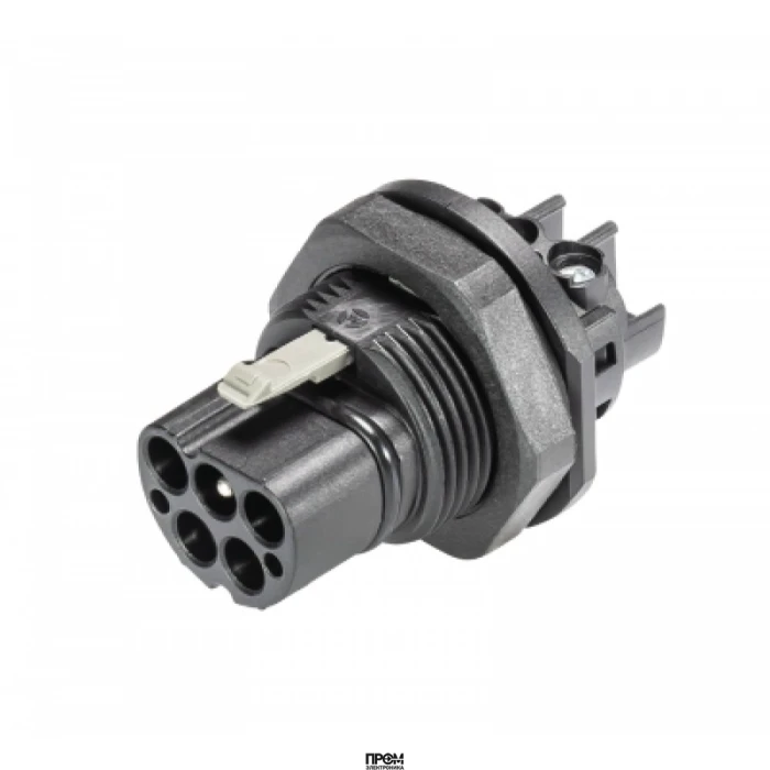 Разъем RST20i5 96.052.5053.1, Вилочный разъем в панель, М25, IP68(69k), 5 полюсов, винтовая фиксация провода, номинальные характеристики: 250/400V, 20A, цвет: черный, серия RST Classic
