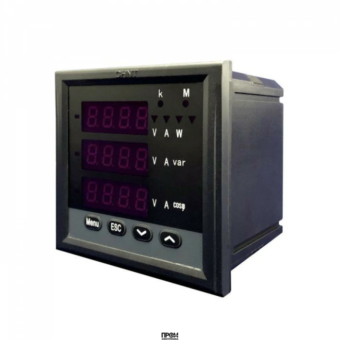 Прибор измерительный многофункциональный PD666-3S4 3ф 5А RS-485 96х96 LED дисплей 380В 765094, Анализатор сети