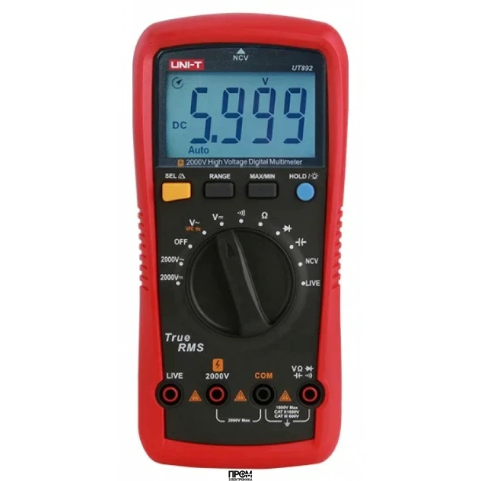 UT892, Мультиметр высоковольтный 2000V AC/DC TRUE RMS с автоматическим выбором диапазона