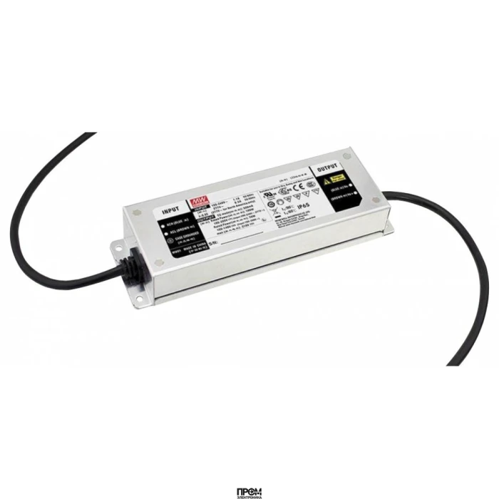 ELG-100-C500A-3Y, AC-DC, 100Вт, IP65, вход 100…305В AC, 47…63Гц/142…431В DC, ККМ, выход 100…200В/500мА, рег. тока 50...100%, изоляция 3750В AC, в кожухе 199х63х35.5, -40…+70°С, с проводом заземления