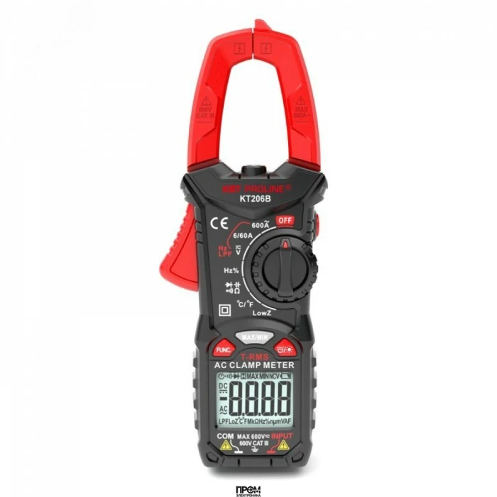 KT 206B серия PROLINE, Токоизмерительные клещи c True RMS ACA/ACV/DCV/R/C/F/t/ автоматический выбор пределов измерений