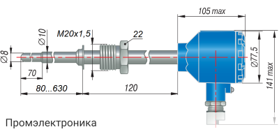 ДТС055Д-EXD - термопреобразователь сопротивления с выходным сигналом 4...20 мА взрывозащищенный