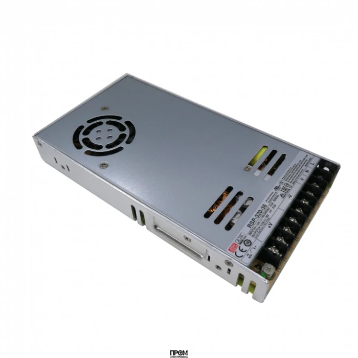 RSP-320-36, AC-DC, 320.4Вт, ККМ, вход 88…264V AC, 47…63Гц /124…370В DC, выход 36В/8.9A, рег. вых 32.4…39.6В, изоляция 3000В AC, в корпусе 215х115х30мм, -30…+70°С
