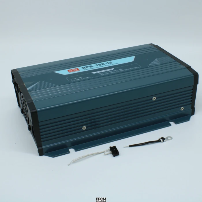 NPB-750-12, AC/DC зарядное устройство, 14.4V/43A, вход 90…264VA C, 47…63Гц /127…370В DC, изоляция 3000В AC, PFC, CAN, программируемый, для свинцовых (обслуживаемых, гелевых, AGM) и Li-ion (Fe, Mn), 4 стадии заряда, 230*158*67мм, -30…+70°С