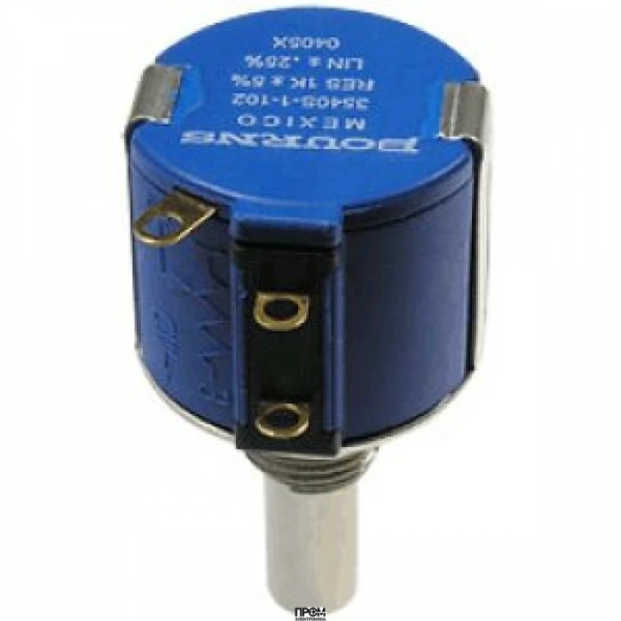 3540S-1-103L, Потенциометр 10кОм 2Вт линейный, вал 6.34мм