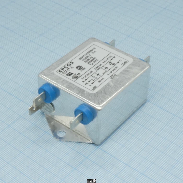 B84111A0000B110, Сетевой фильтр 2x10A/250V, SIFI-A, 2x0.1мкФ(X2) + 2x4700пФ(Y2), 2x0.82мГн