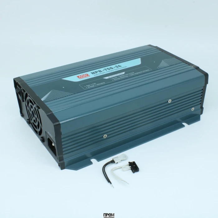 NPB-750-24, AC/DC зарядное устройство, 28.8V/22.5A, вход 90…264VA C, 47…63Гц /127…370В DC, изоляция 3000В AC, PFC, CAN, программируемый, для свинцовых (обслуживаемых, гелевых, AGM) и Li-ion (Fe, Mn), 4 стадии заряда, 230*158*67мм, -30…+70°С