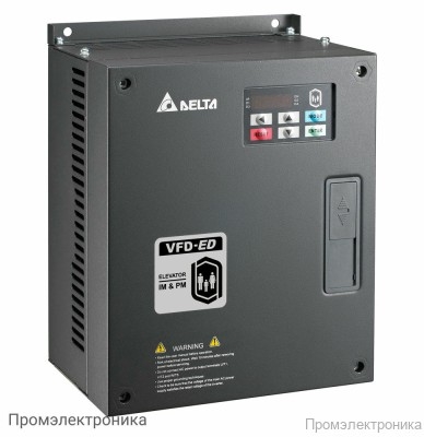 30870.400 - Частотные преобразователи Delta Electronics: Купить ПЧ серий CP2000 , C2000, CFP2000,ME300, MS300, VFD-E, VFD-EL, VFD-ED | Промэлектроника Лифтовые преобразователи частоты Delta Electronics VFD040ED43S (4кВт 3ф 400В) серии VFD-ED