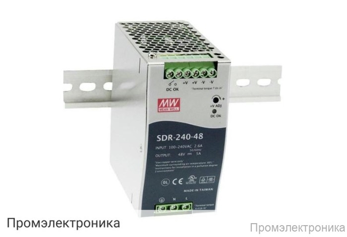 35705.700 - SDR-240-48 - блок питания AC-DC на DIN-рейку 240Вт SDR-240-48 - блок питания AC-DC на DIN-рейку 240Вт