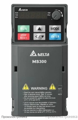 30830.400 - Частотные преобразователи Delta Electronics MS300: Купить компактные и универсальные ПЧ в Промэлектроника Преобразователи частоты Delta Electronics VFD1A5MS43AFSAA (0.37кВт 3ф 400В) серии MS300